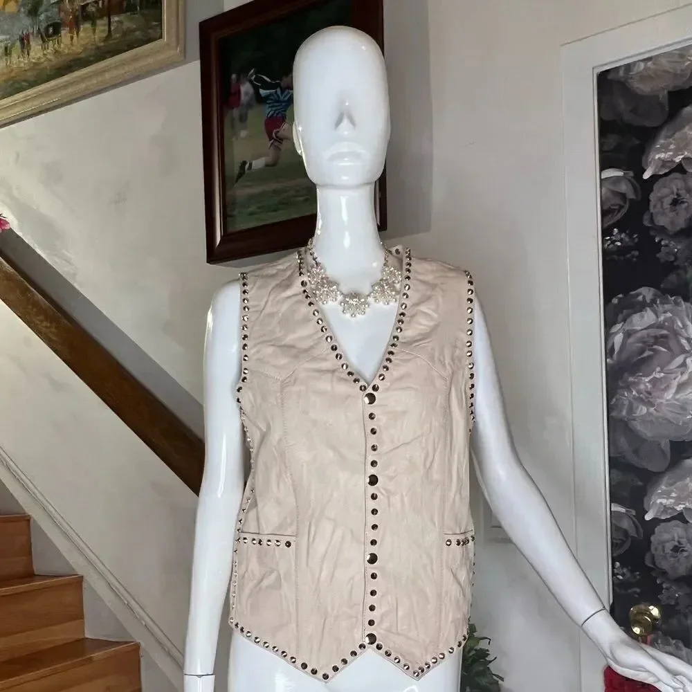 Free People Rock N Roll Leather Vest